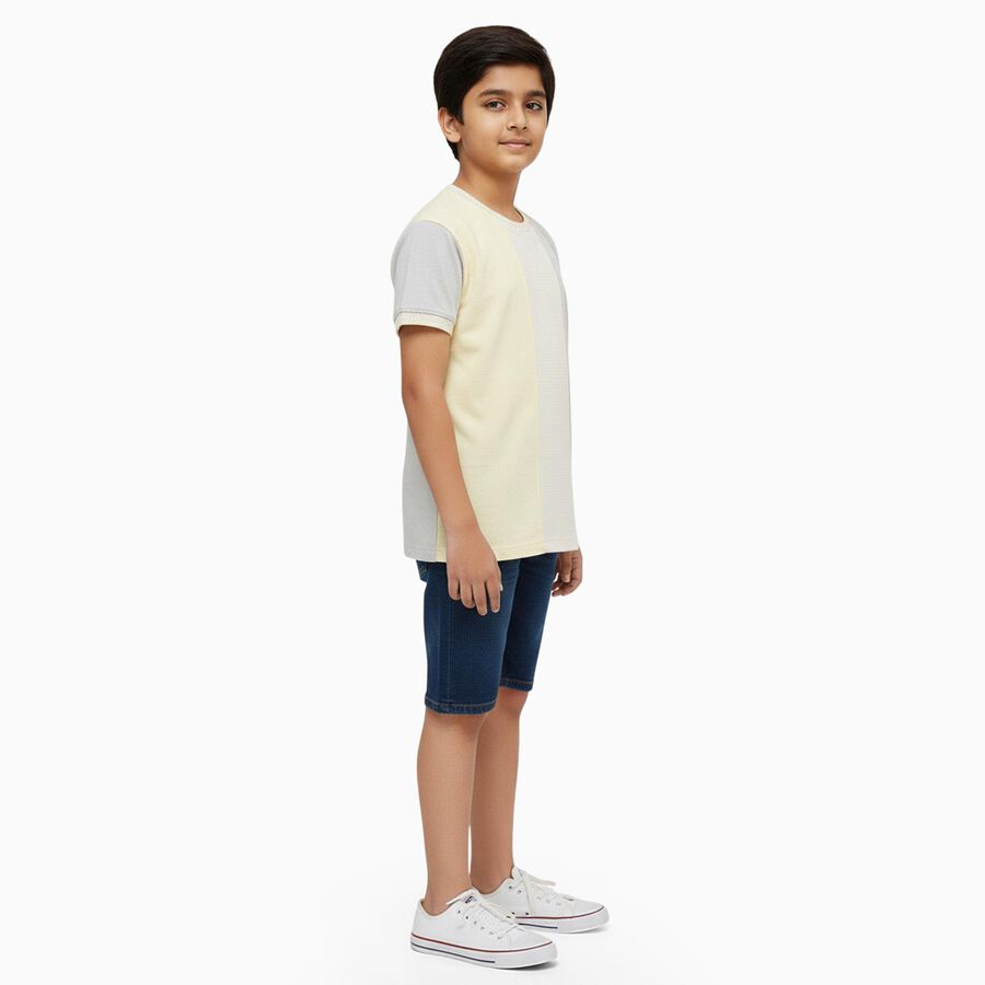 Boys' Half Sleeves T-Shirt, Yellow, large image number null