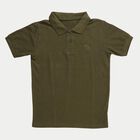 Boys' Olive Round Neck Graphic Printed T-Shirt, ओलिव, small