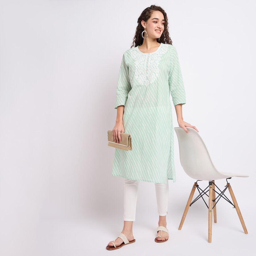 Ladies' 100% Cotton Kurta , Light Green, large image number null