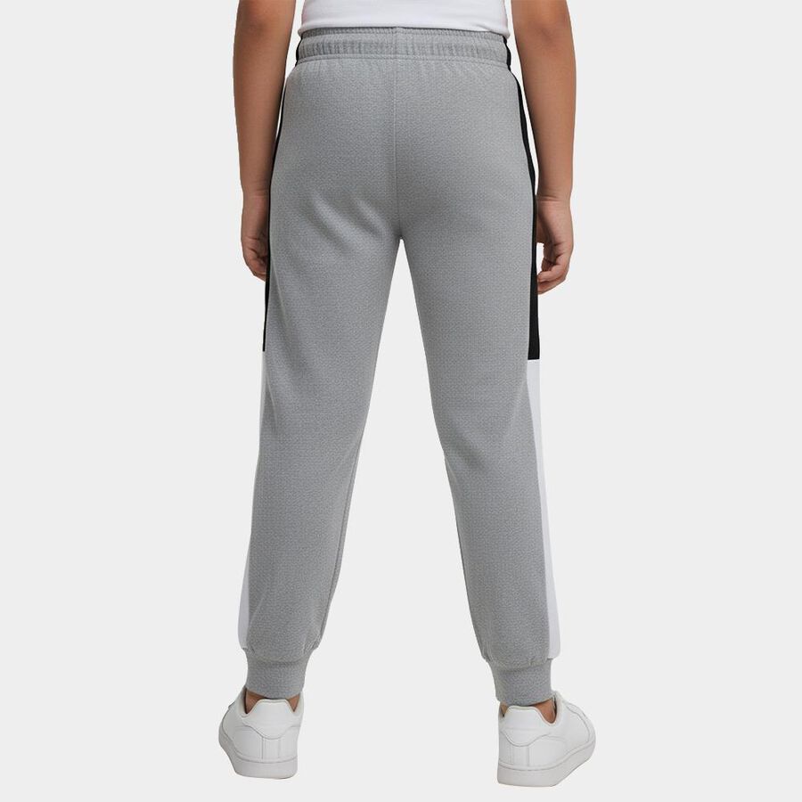 Boys' Grey Regular Fit Drawstring Pyjama, मिश्रित हल्का ग्रे, large