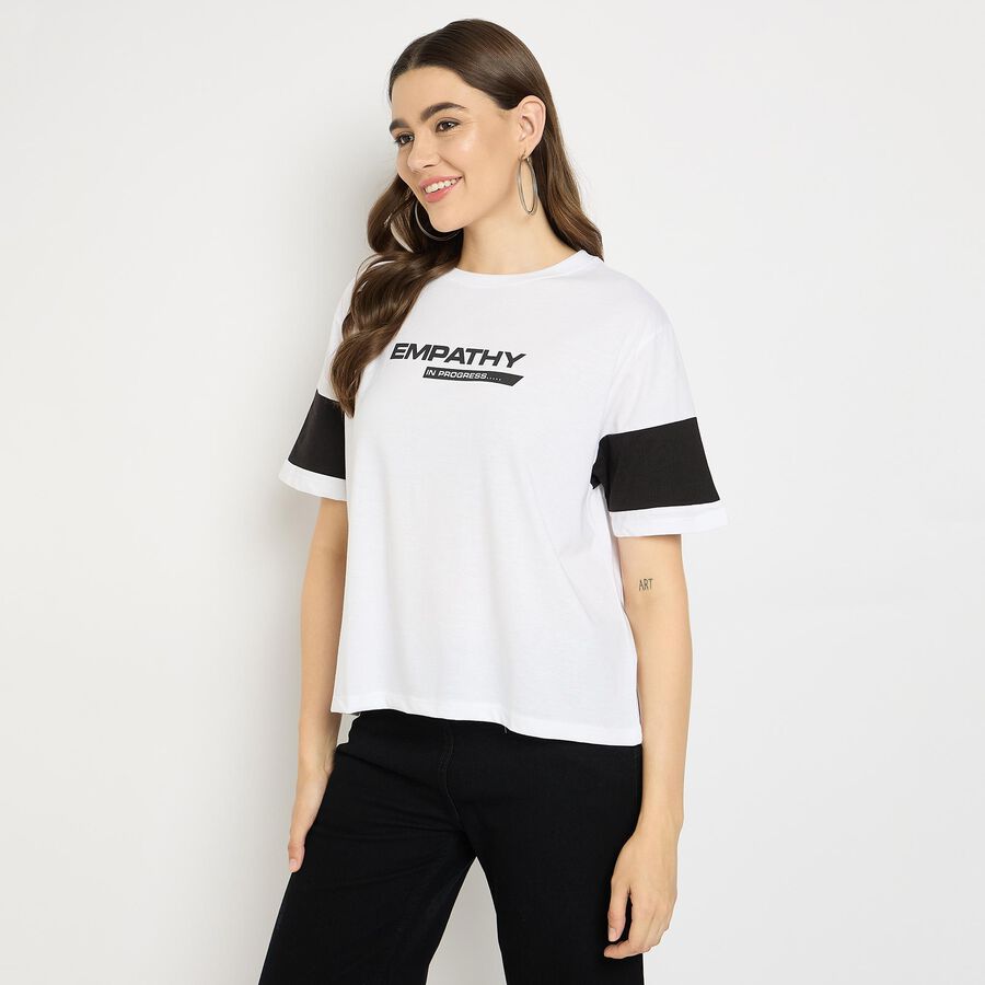 Ladies' Round Neck T-Shirt, Black, large image number null