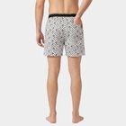 Men's White Classic Fit Printed Boxers, White, small