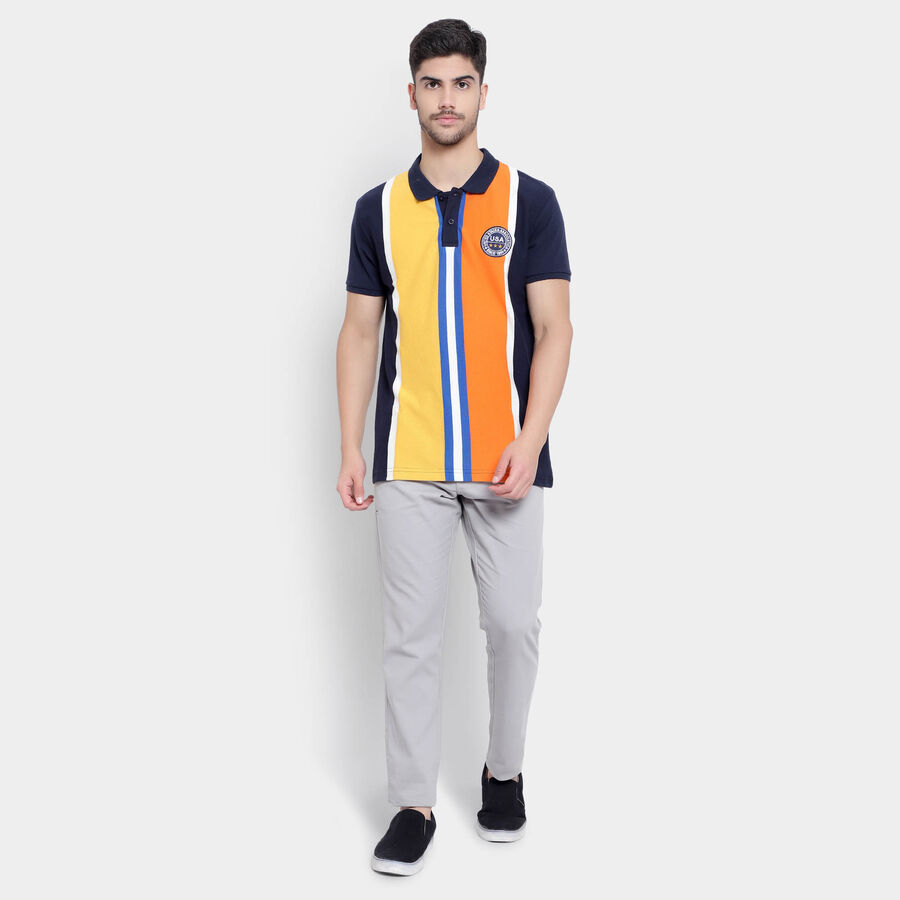 Stripes Polo Shirt, Navy Blue, large image number null