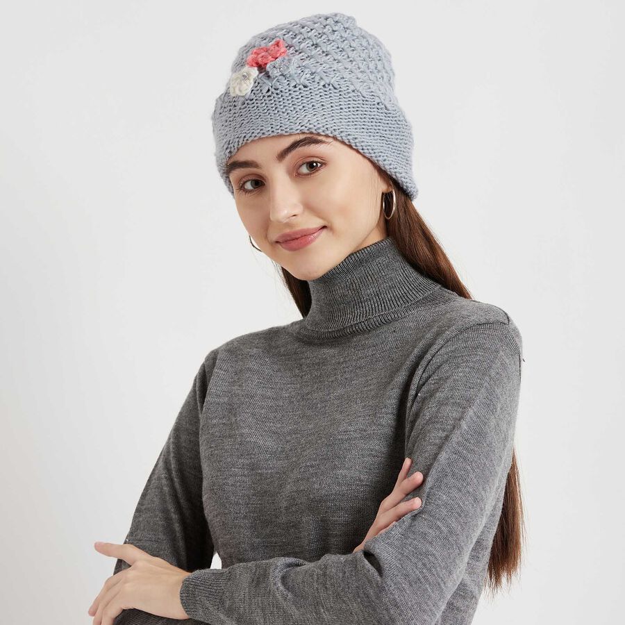 Solid Winter Cap, Light Grey, large image number null