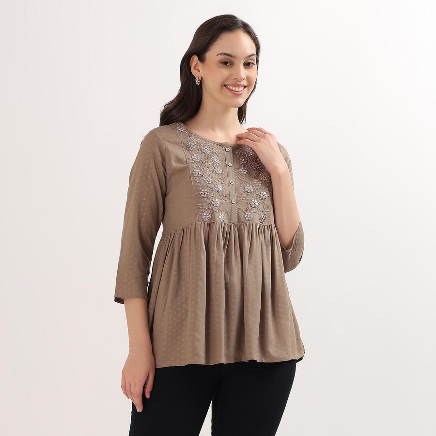 Ladies' Kurti, भूरा, large image number null