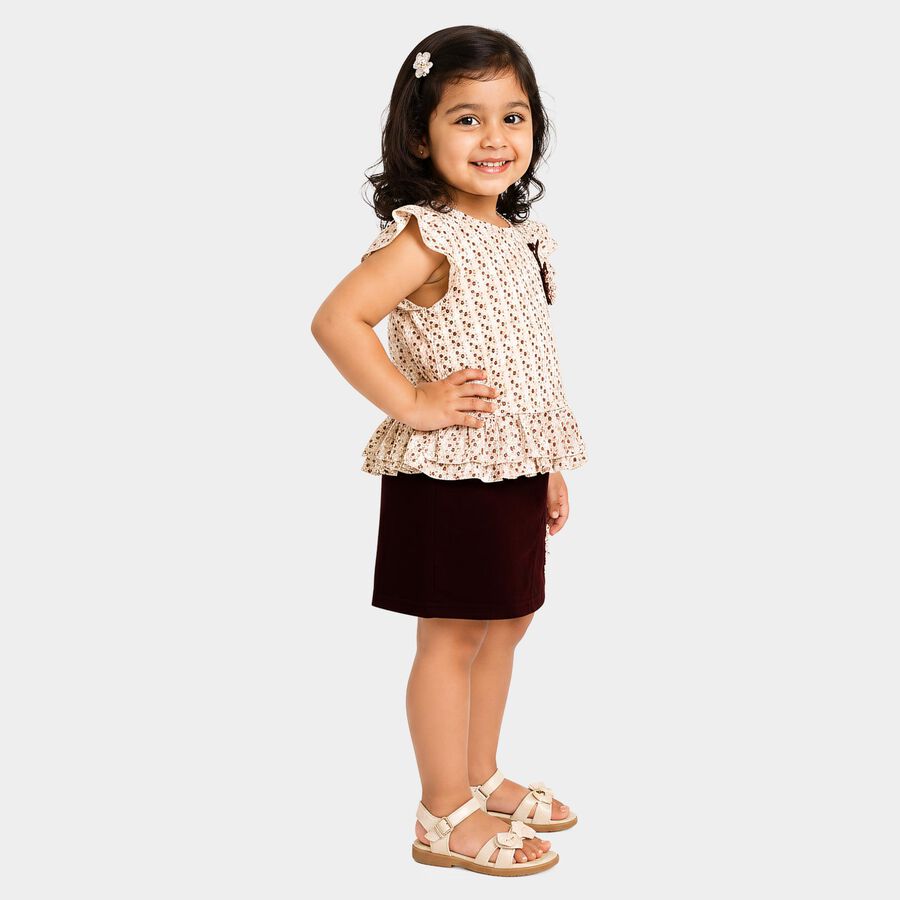 Girls Purple Top and Skirt Set, Purple, large