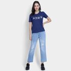 Ladies' Round Neck T-Shirt , Navy Blue, small image number null