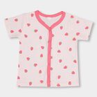 Infants' Light Pink Cotton V-Neck Casual T-Shirt, Light Pink, small image number null