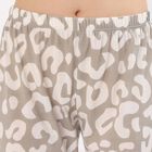 Women's Muted Taupe Printed Relaxed Fit Pyjama, Light Grey, small