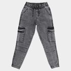 Boys Washed Black Cargo Jogger Jeans, Black, small image number null