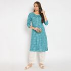 Ladies' Kurta, मध्यम नीला, small image number null