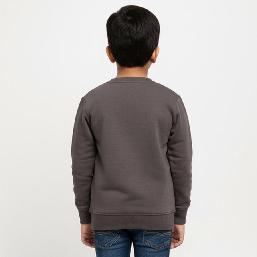 Boys' Sweatshirt, गहरा ग्रे, large image number null
