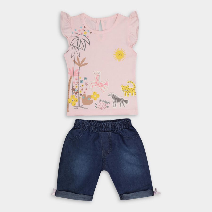 Infants' 100% Cotton Capri Set , Light Pink, large image number null