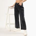 Women's Stonewashed Blue Slim Fit Jeans, Black, small