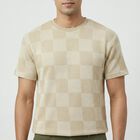 Men's Grey Round Neck Casual T-Shirt, हल्का ग्रे, small