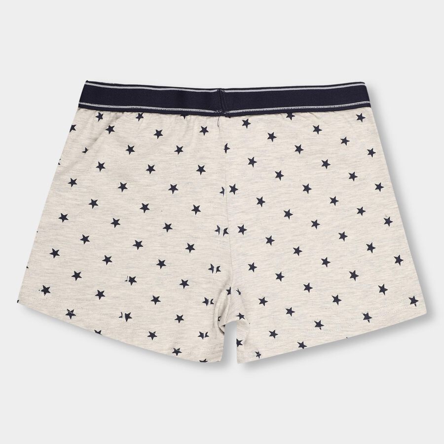 Boys' Light Beige Regular Fit Star Print Briefs, मिश्रित हल्का ग्रे, large image number null