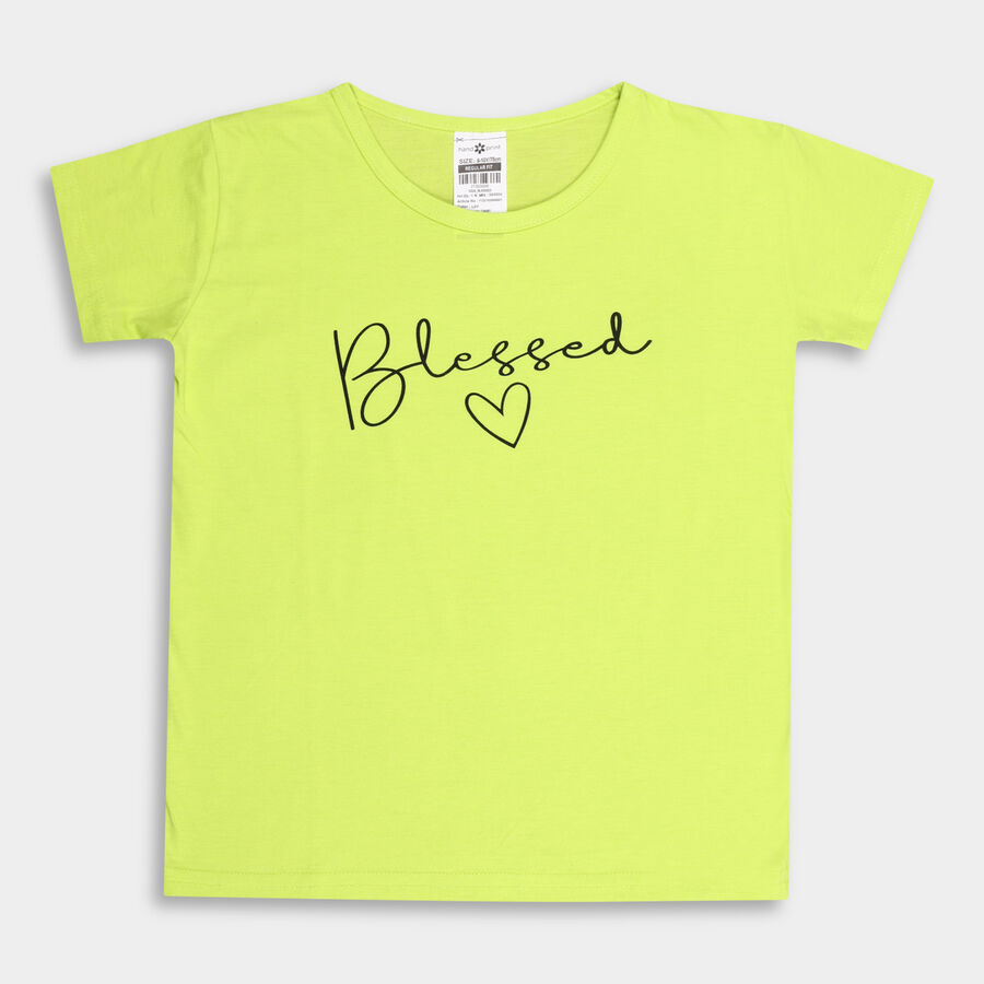 Girls' T-Shirt, हल्का ग्रे, large image number null