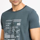 Men's Round Neck Half Sleeves T-Shirt , मध्यम नीला, small image number null