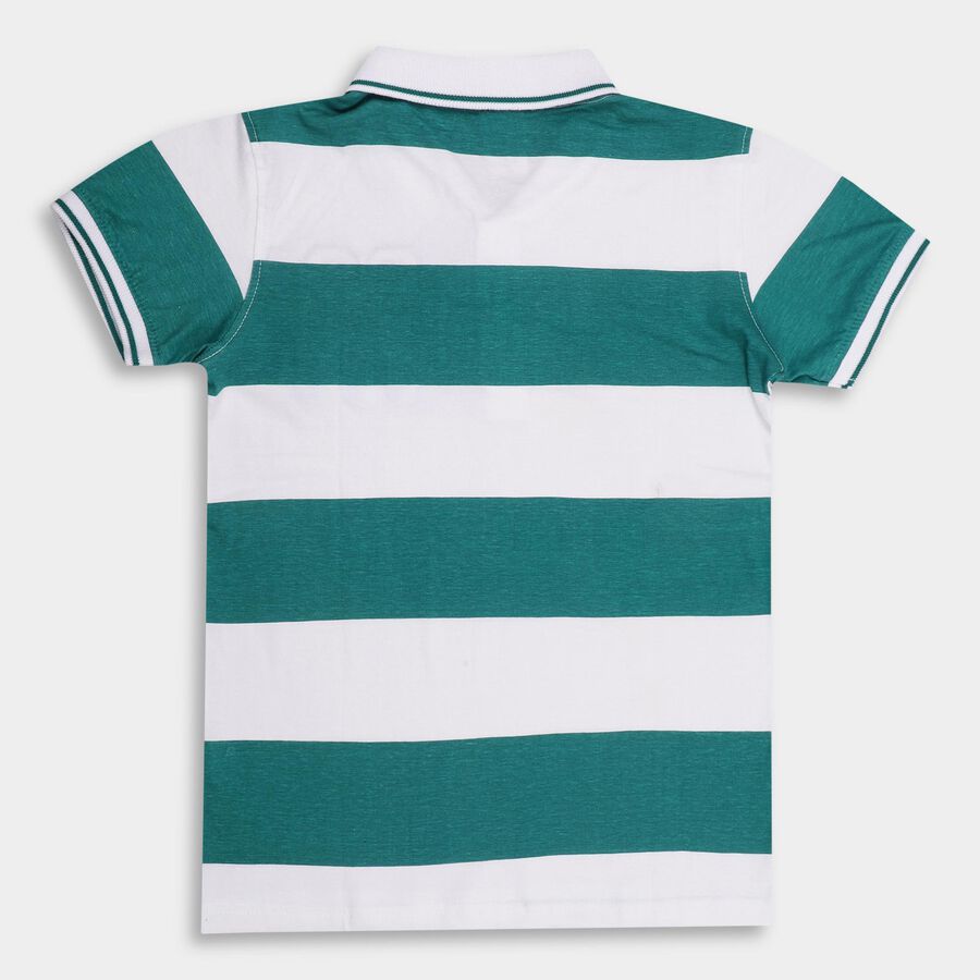 Boys' 100% Cotton Half Sleeves T-Shirt , गहरा हरा, large image number null