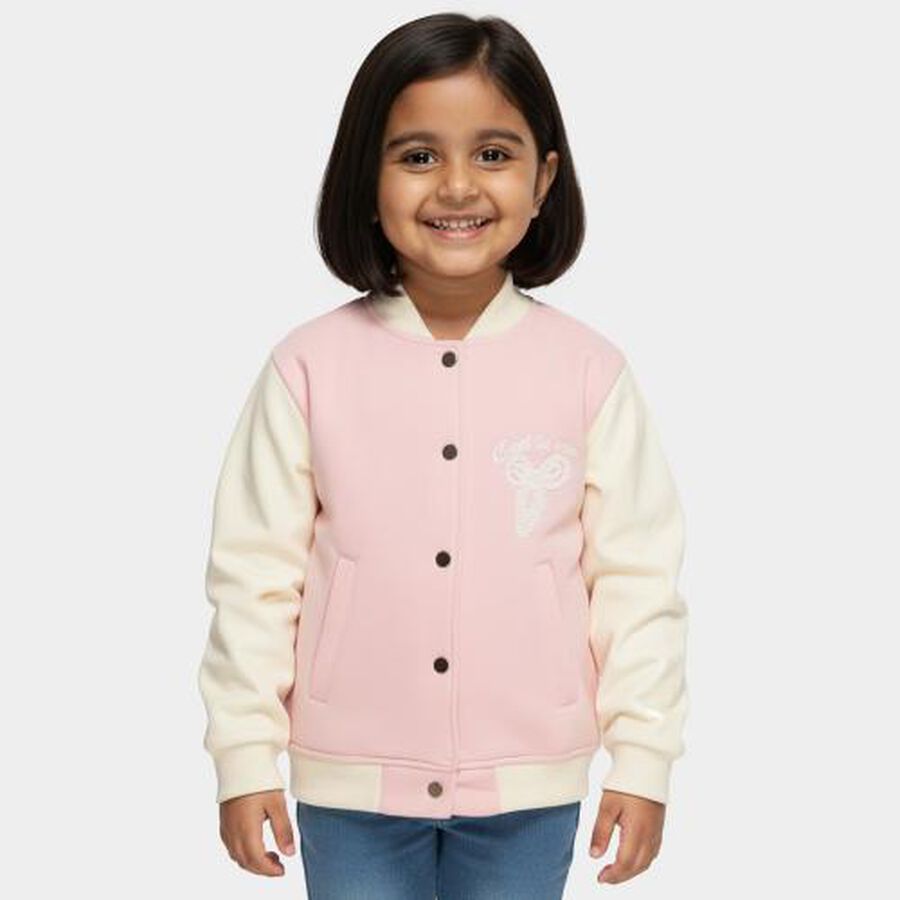 Girls' Sweatshirt, हल्का गुलाबी, large image number null