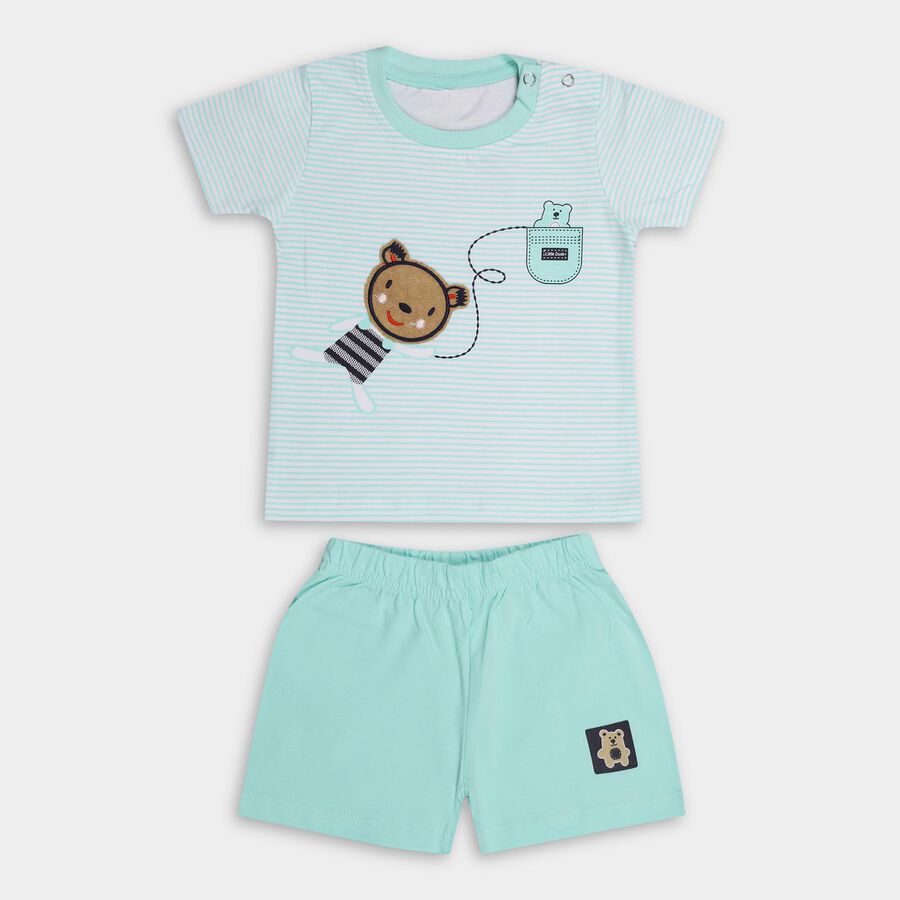 Infant Boys' 100% Cotton Baba Suit, Light Green, large image number null