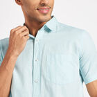 Cotton Solid Casual Shirt, Aqua, small image number null