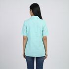 Women's Aqua Collar Neck Pintuck Solid Kurti, Aqua, small