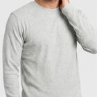 Men Grey Round Neck Regular T-Shirt, मिश्रित हल्का ग्रे, small
