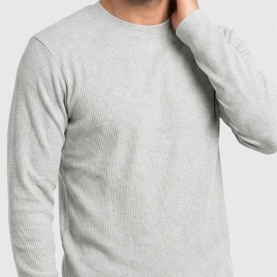 Men Grey Round Neck Regular T-Shirt, मिश्रित हल्का ग्रे, large