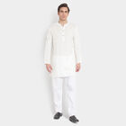 Mandarin Collar Kurta Pyjama, Off White, small image number null