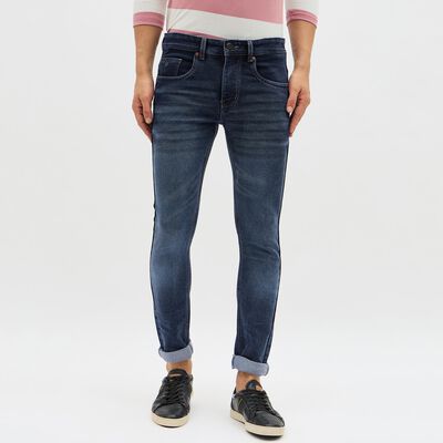Men's Deep Indigo Skinny Fit Five-Pocket Jeans