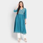 Ladies' Kurta Pyjama Set, Mid Blue, small image number null