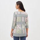 Women's Ivory Round Neck Printed Kurti, Off White, small image number null