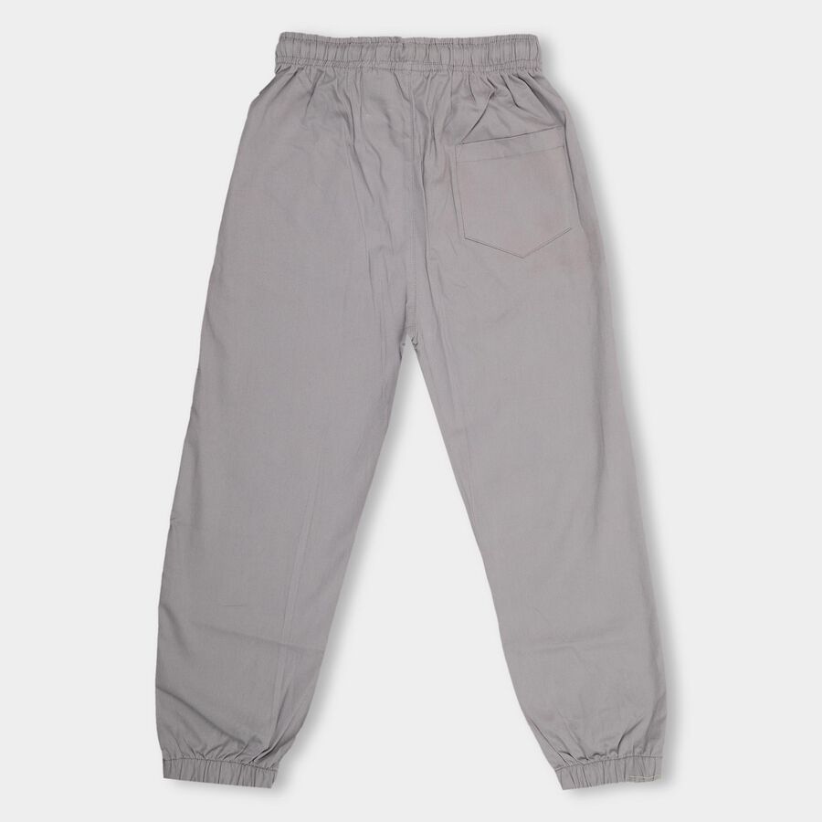 Boys' 100% Cotton Trousers , हल्का ग्रे, large