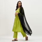 Women's Jet Black Net Plain Dupatta, काला, small image number null