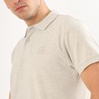 Men's Light Grey Polo Neck Casual T-Shirt, मिश्रित हल्का ग्रे, small image number null