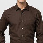 Men Brown Formal Shirt, भूरा, small