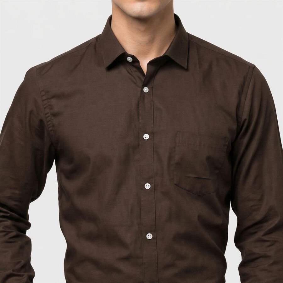 Men Brown Formal Shirt, भूरा, large