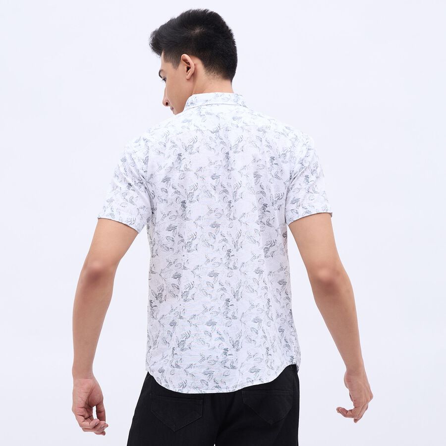 Men's White Cotton Regular Collar Casual Shirt, सफ़ेद, large image number null