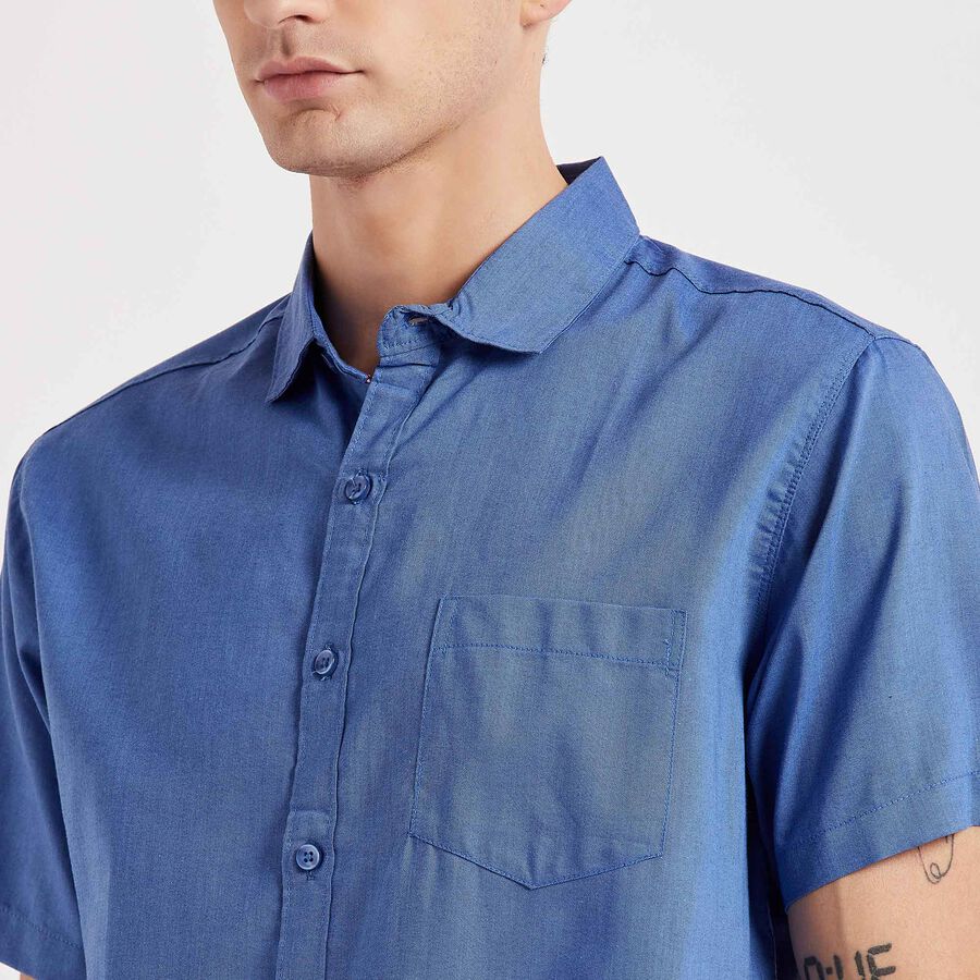 Solid Casual Shirt, Light Blue, large image number null