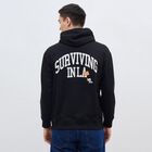 Men's Jet Black Hooded Neck Streetwear Sweatshirt, Black, small image number null