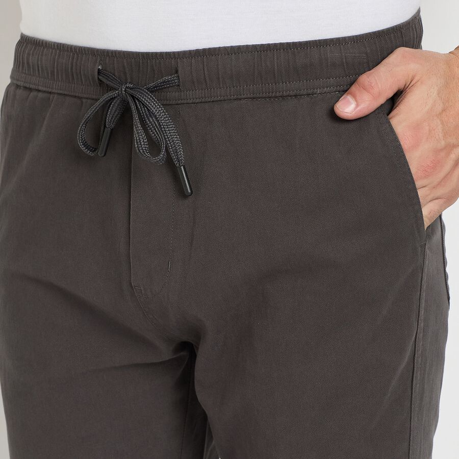 Men's Slim Fit Casual Trousers, Dark Grey, large image number null