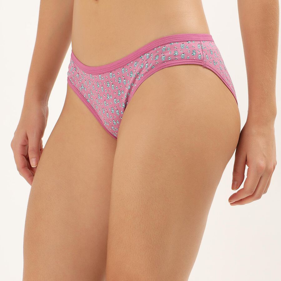 Women's Dusty Rose Printed Bikini Panty, Pink, large image number null