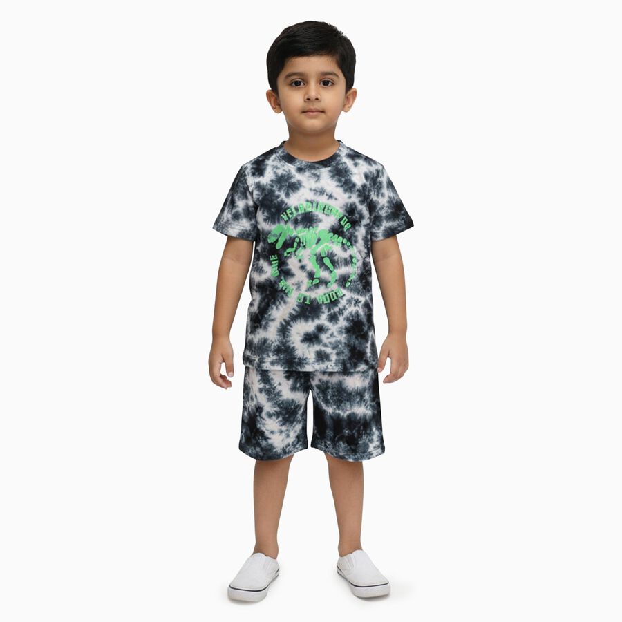 Boys' Knit Baba Suit, काला, large image number null