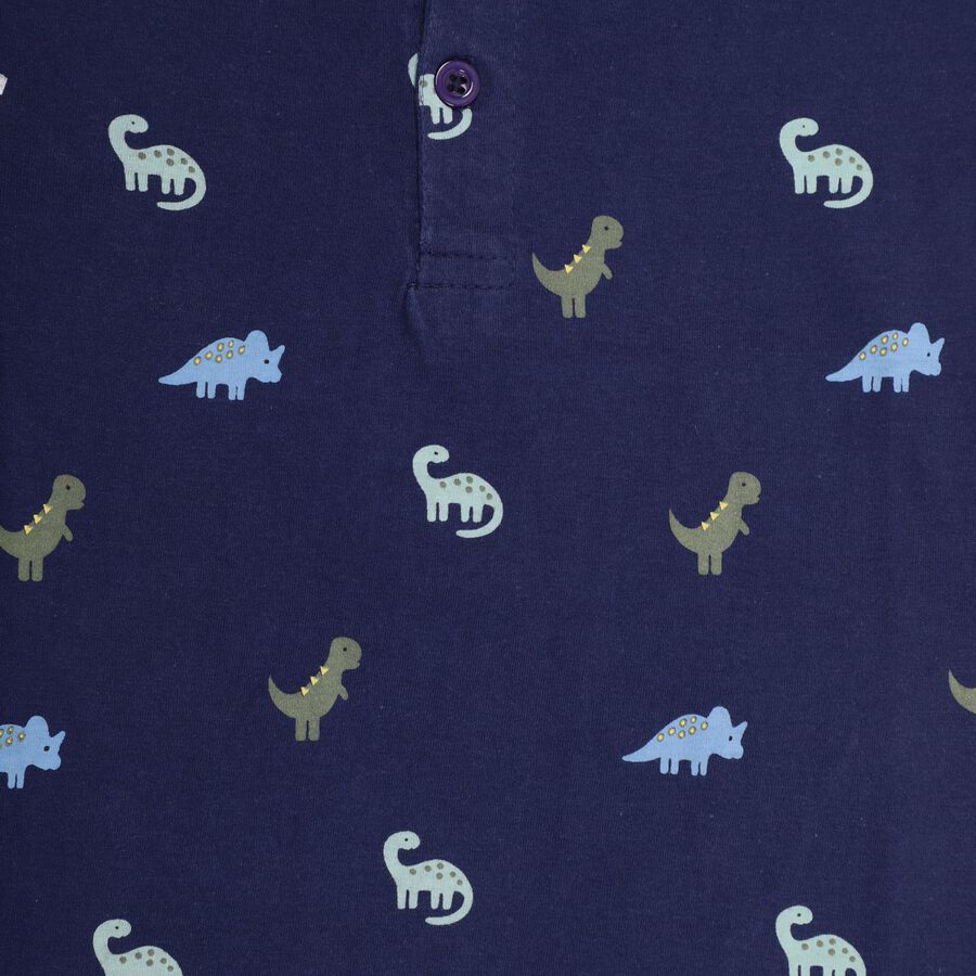 Boys' 100% Cotton Half Sleeves T-Shirt , Navy Blue, large image number null