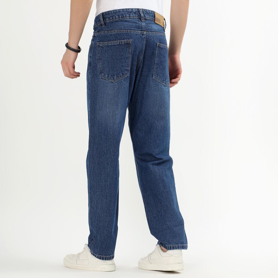 Men's 100% Cotton Jeans, मध्यम नीला, large image number null
