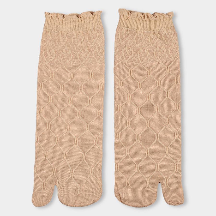 Women's Muted Beige Textured Socks, गहरा पीला, large image number null