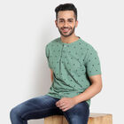 Printed Henley T-Shirt, Dark Green, small image number null