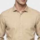 Men's Beige Formal Shirt, Beige, small