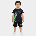 Boys Navy Blue 100% Cotton NA NA Baba Suit, Navy Blue, small